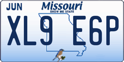 MO license plate XL9E6P