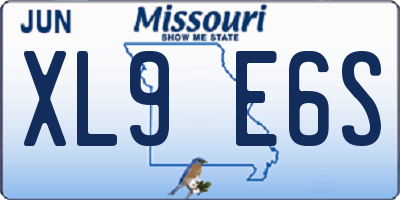 MO license plate XL9E6S