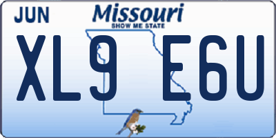 MO license plate XL9E6U