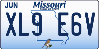 MO license plate XL9E6V