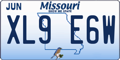 MO license plate XL9E6W