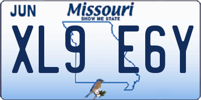 MO license plate XL9E6Y