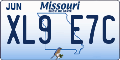 MO license plate XL9E7C