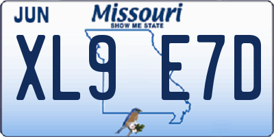 MO license plate XL9E7D