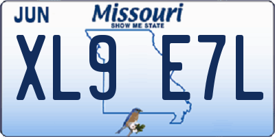 MO license plate XL9E7L