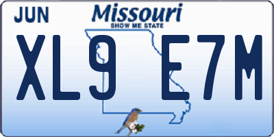 MO license plate XL9E7M
