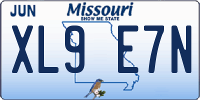 MO license plate XL9E7N