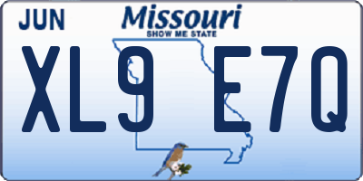 MO license plate XL9E7Q