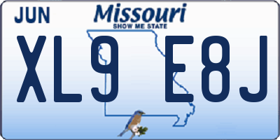 MO license plate XL9E8J