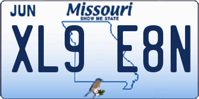 MO license plate XL9E8N