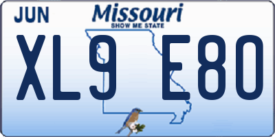 MO license plate XL9E8O