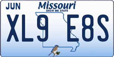 MO license plate XL9E8S