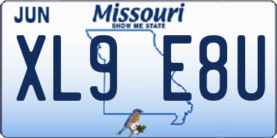 MO license plate XL9E8U