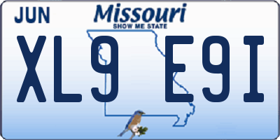 MO license plate XL9E9I