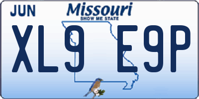 MO license plate XL9E9P