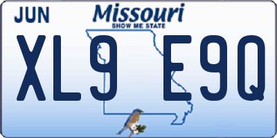 MO license plate XL9E9Q