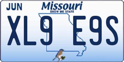 MO license plate XL9E9S