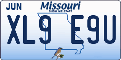 MO license plate XL9E9U