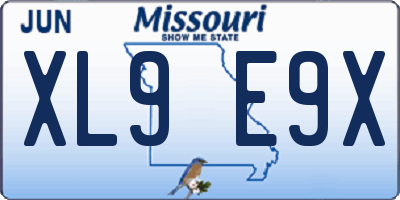 MO license plate XL9E9X
