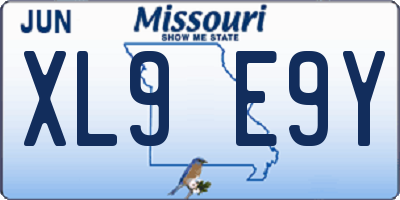 MO license plate XL9E9Y