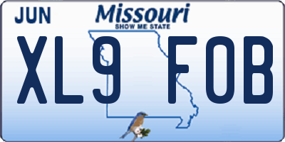 MO license plate XL9F0B