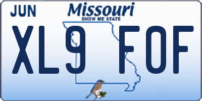 MO license plate XL9F0F
