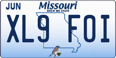 MO license plate XL9F0I