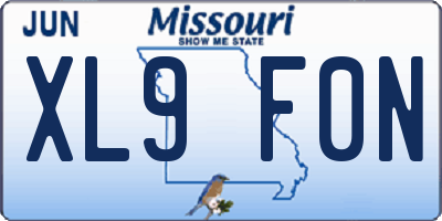 MO license plate XL9F0N