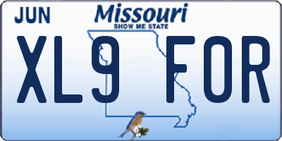 MO license plate XL9F0R