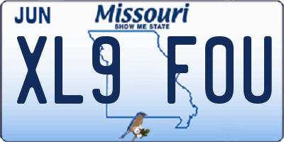 MO license plate XL9F0U