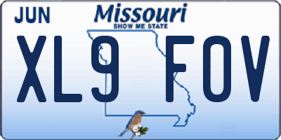 MO license plate XL9F0V