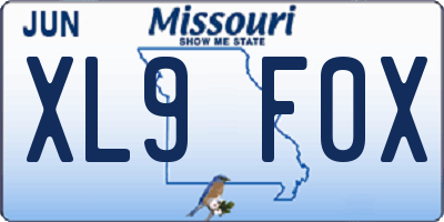 MO license plate XL9F0X