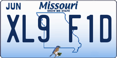 MO license plate XL9F1D