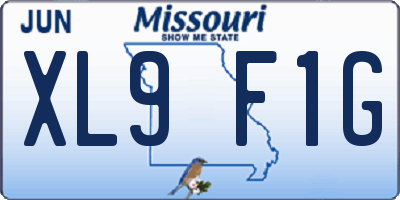 MO license plate XL9F1G