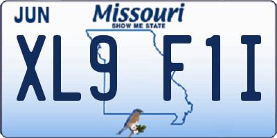 MO license plate XL9F1I
