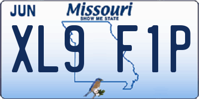 MO license plate XL9F1P
