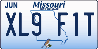 MO license plate XL9F1T