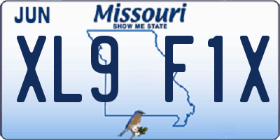 MO license plate XL9F1X