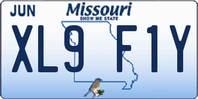 MO license plate XL9F1Y