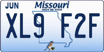 MO license plate XL9F2F