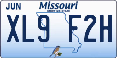 MO license plate XL9F2H