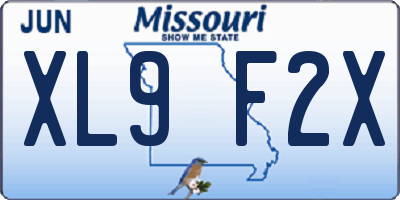 MO license plate XL9F2X