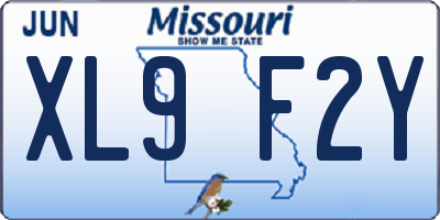 MO license plate XL9F2Y