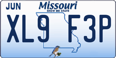 MO license plate XL9F3P