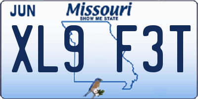 MO license plate XL9F3T