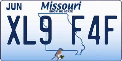 MO license plate XL9F4F