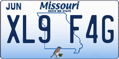 MO license plate XL9F4G