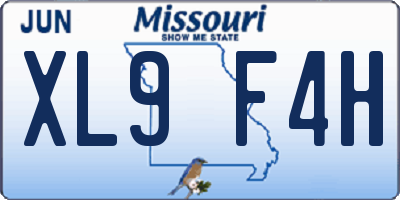 MO license plate XL9F4H