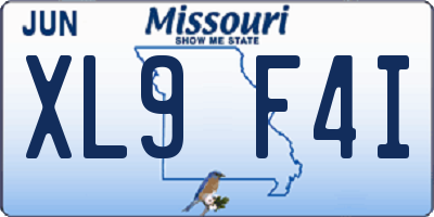 MO license plate XL9F4I
