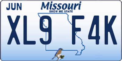 MO license plate XL9F4K
